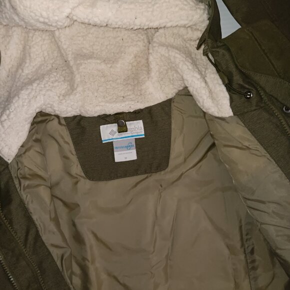 COLUMBIA FLEECE LINING FAUX FUR HOODIE SNOW JACKET - Picture 3 of 10
